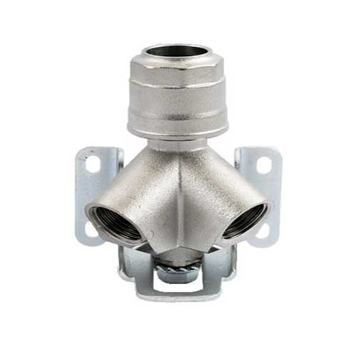 Double Outlet 45 Degree Elbow 1/2" NPT Female With Mounting Bracket